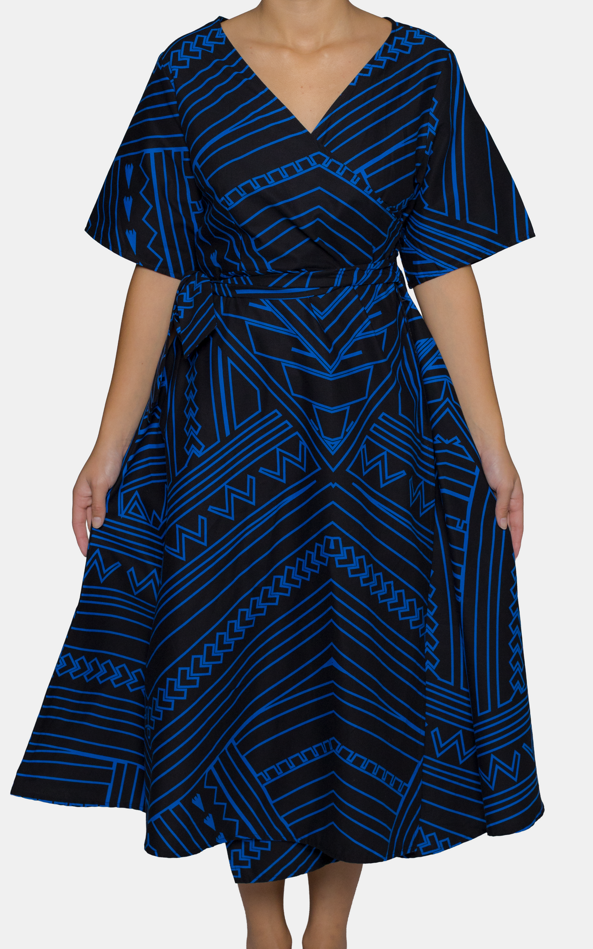 Eveni Pacific Ladies Lily Wrap Dress - Tala Blue