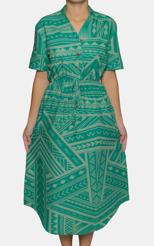 EP LADIES NORA DRESS EX PAT GREEN