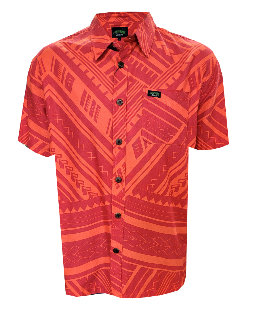 Eveni Pacific Men's Classic Elei Shirt - Red Fou