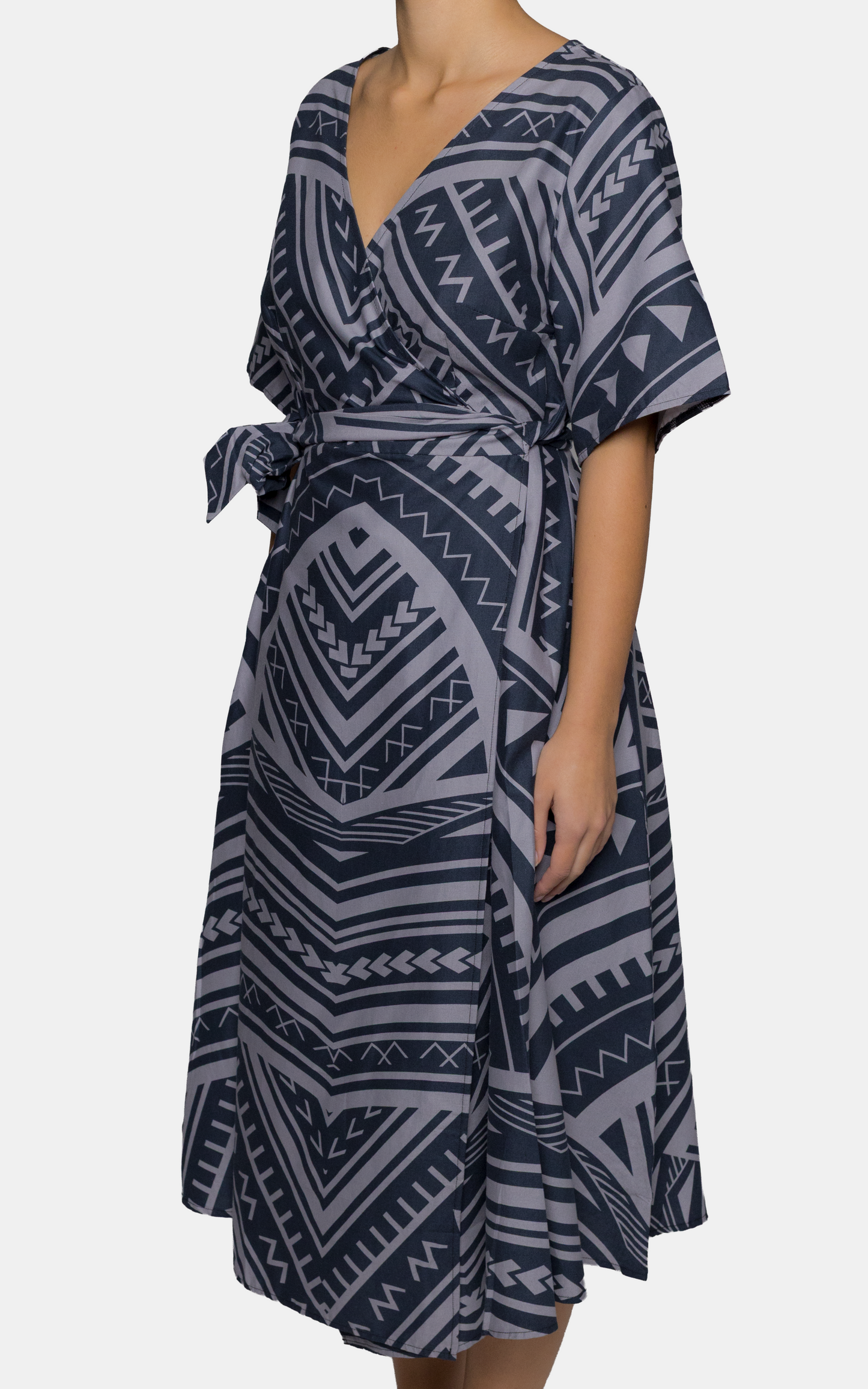 EP LADIES LILY WRAP DRESS GRAND SLAM GREY