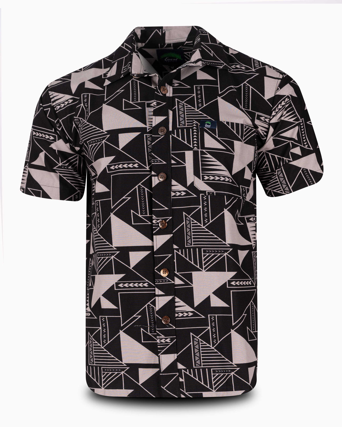 Eveni Pacific Men's Classic Elei Shirt - Beret Black