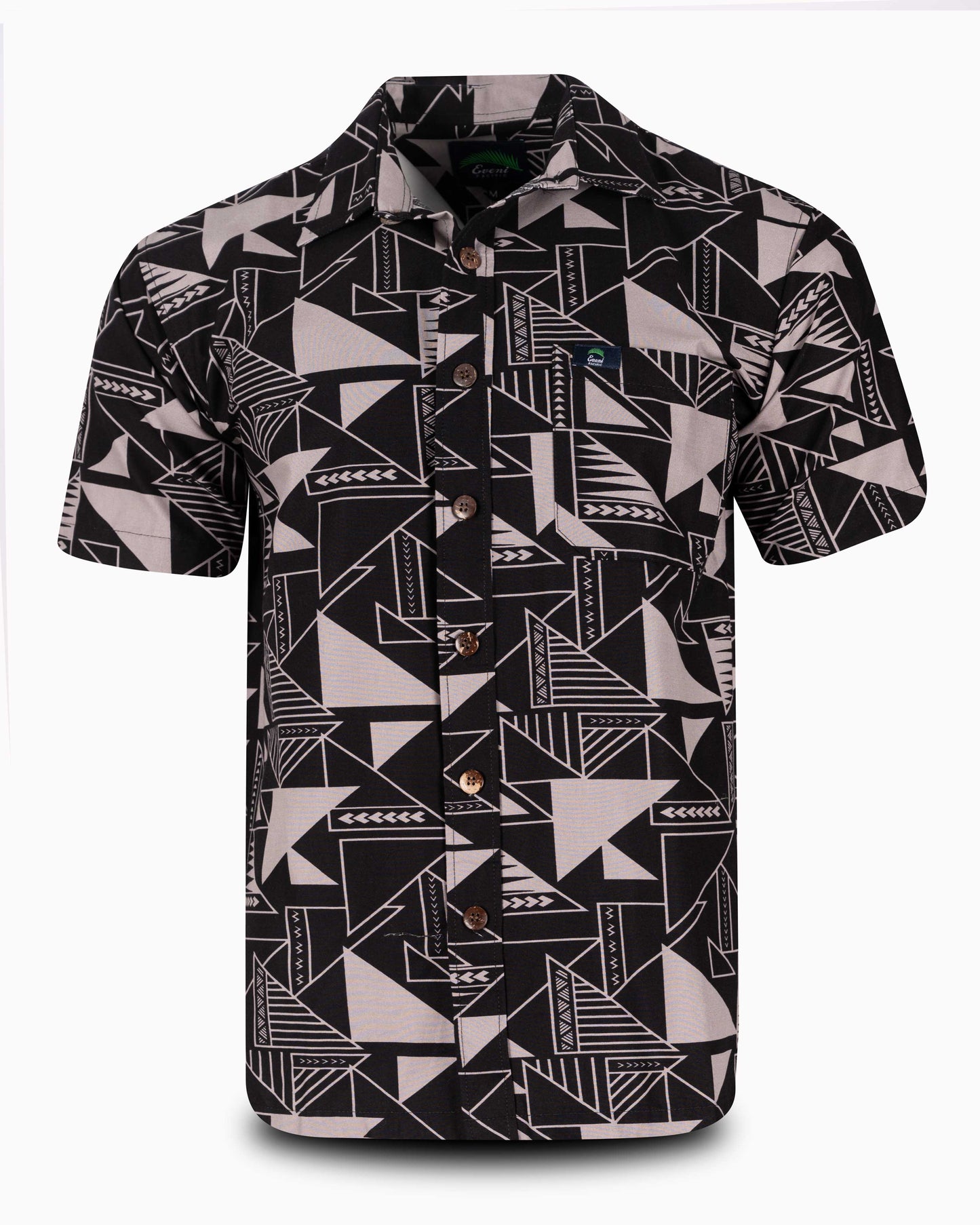 Eveni Pacific Men's Classic Elei Shirt - Beret Black