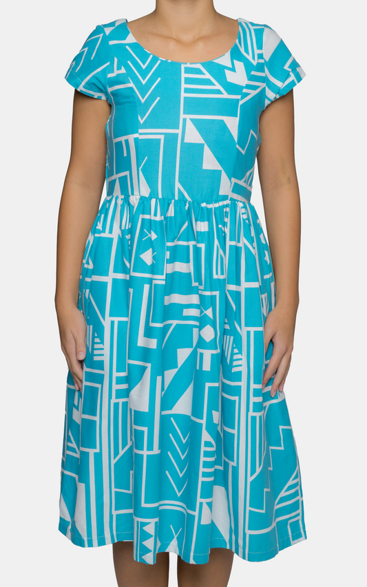 EP LADIES MIDI DRESS FAUNA GREEN