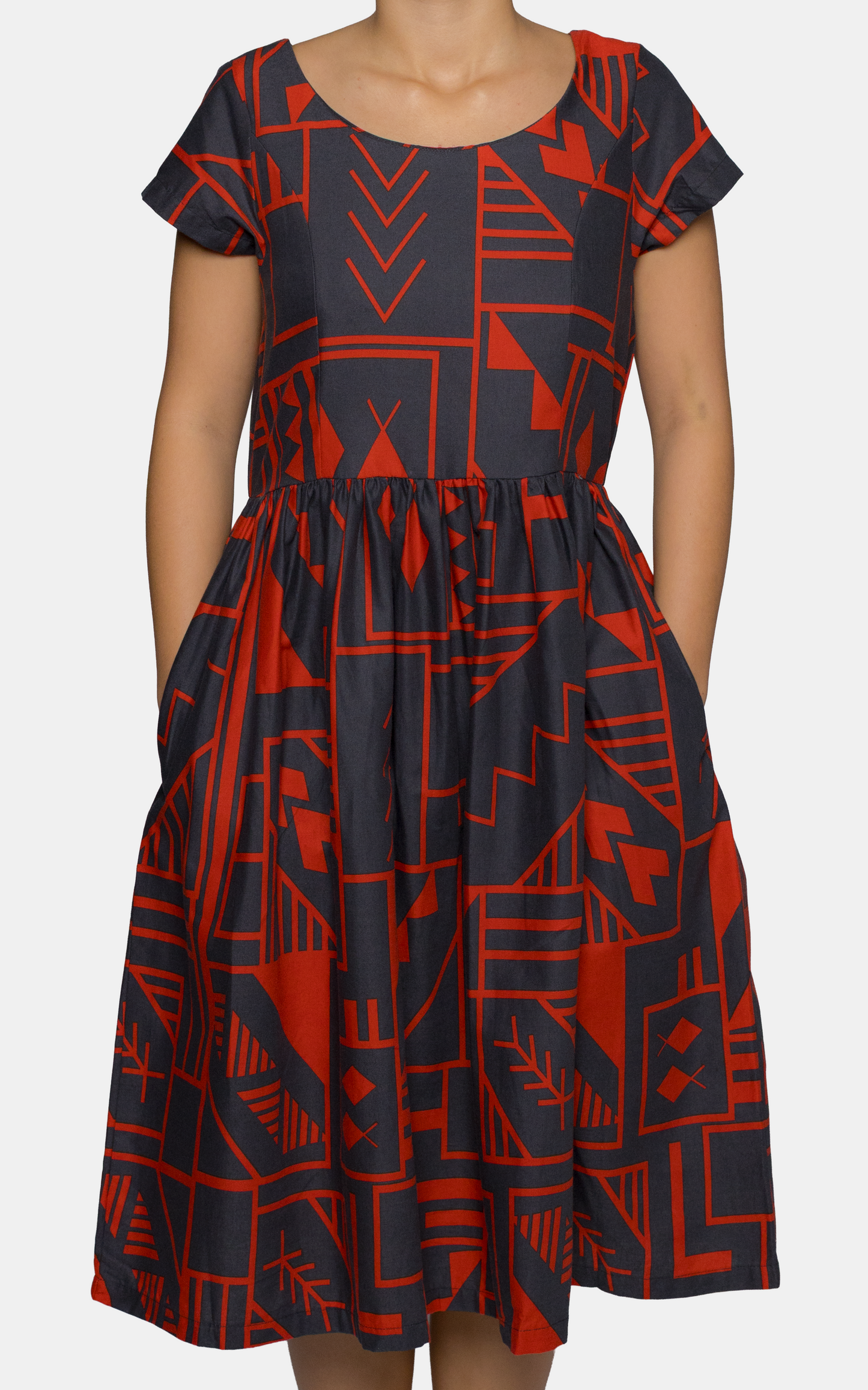 EP LADIES MIDI DRESS ORANGE SOOT