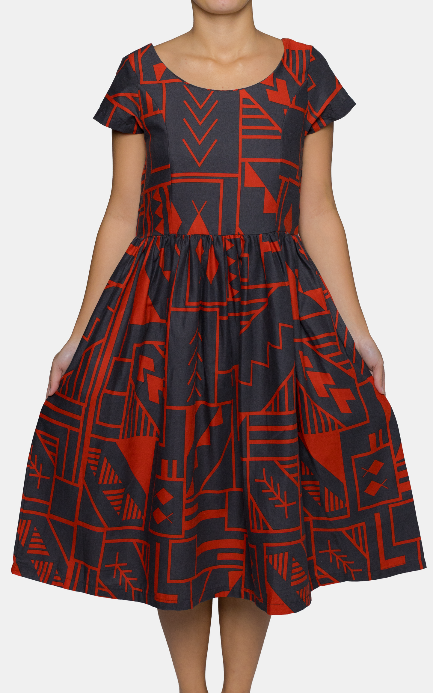 EP LADIES MIDI DRESS ORANGE SOOT