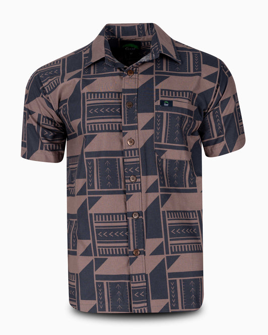 Eveni Pacific Men's Classic Elei Shirt - Beaker Brown