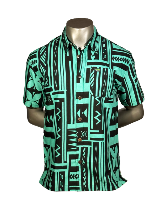 Eveni Pacific Men's Classic Elei Shirt - Bubble Blue
