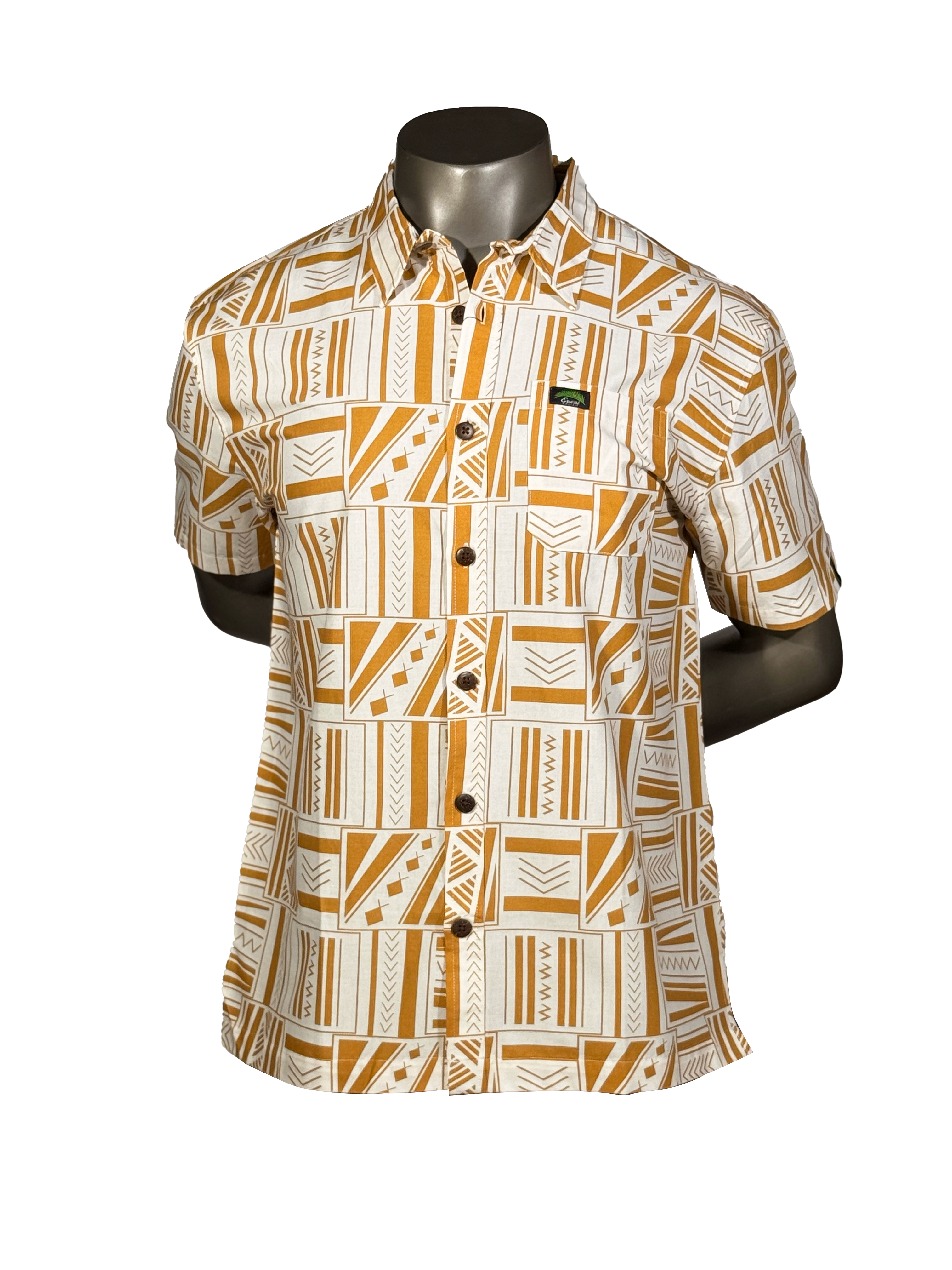 Eveni Pacific Men's Classic Elei Shirt - Gold Tide