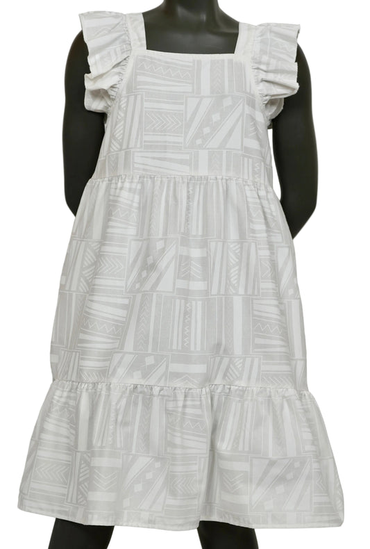 Eveni Kids Girls Amia Dress - White Dust