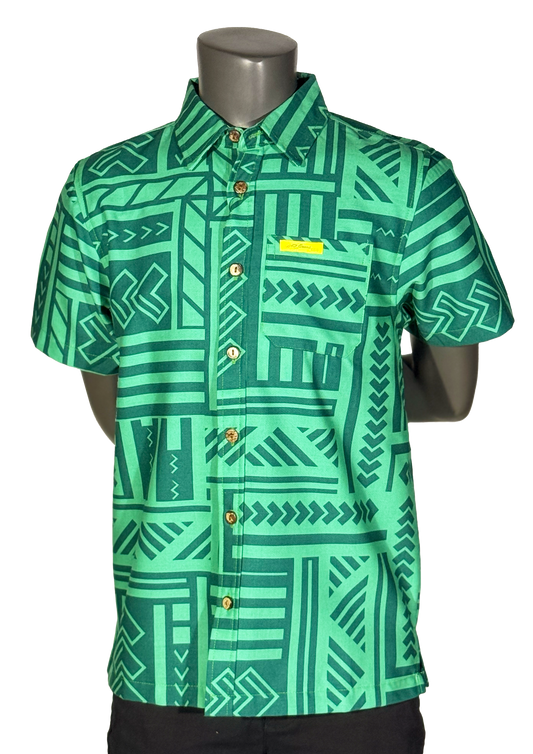 Eveni Pacific Boys Classic Elei Shirt - Teal Glow