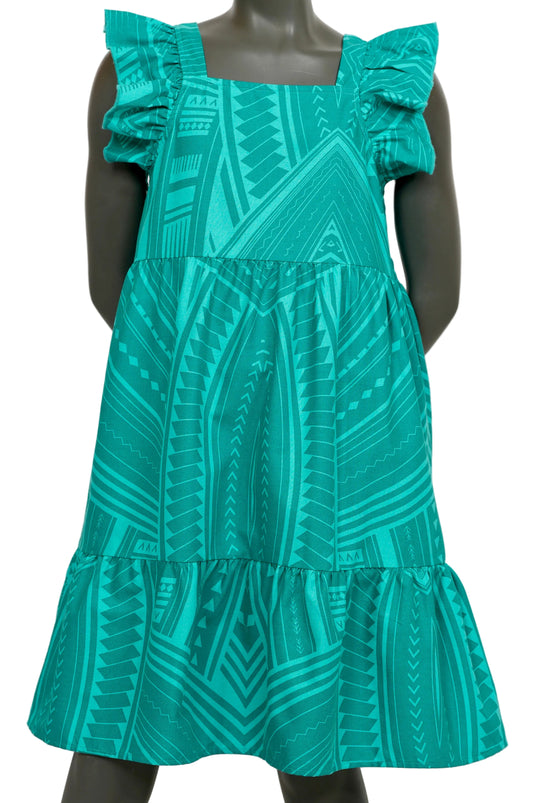 Eveni Kids Girls Amia Dress - Teal Glow