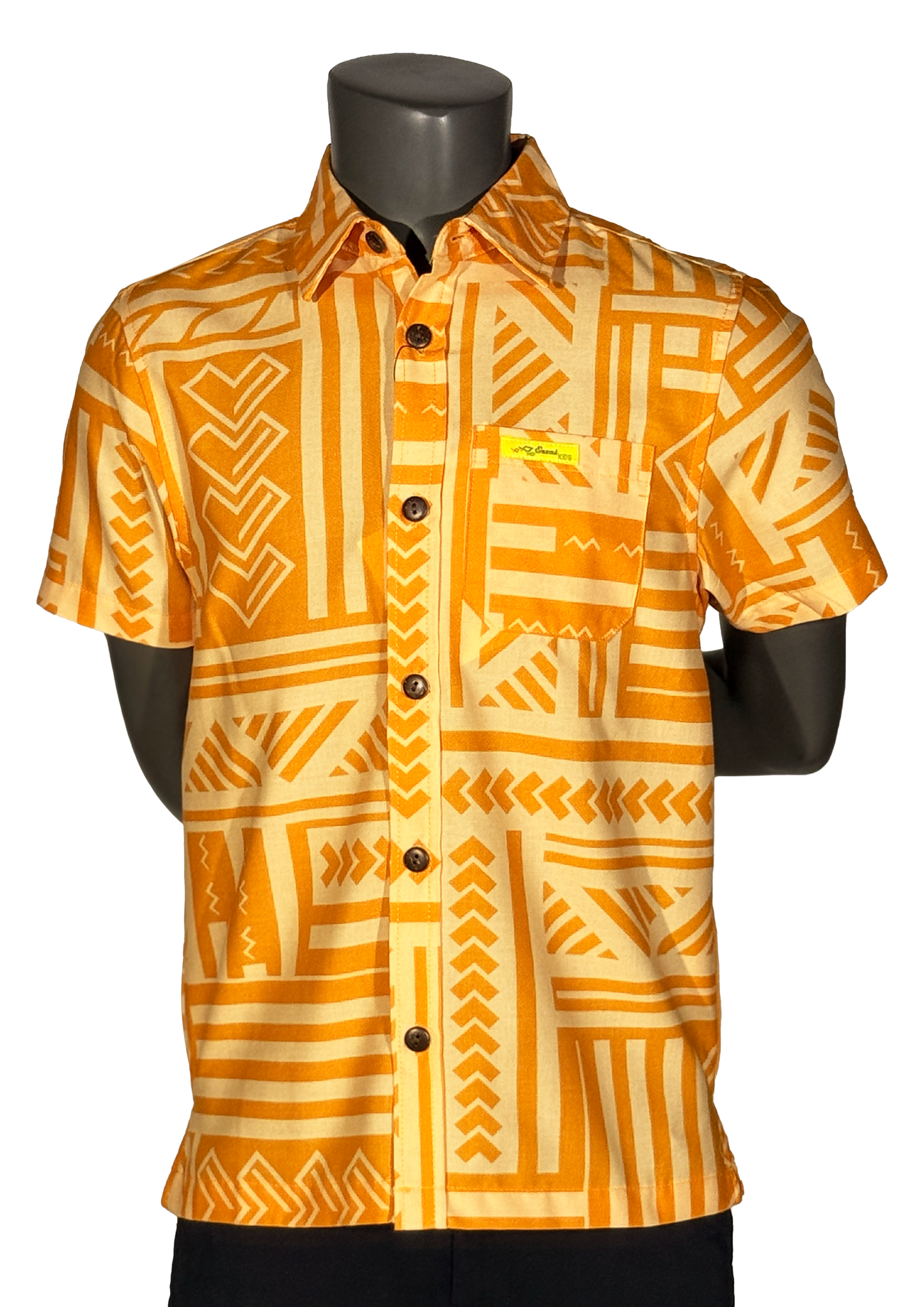 Eveni Pacific Boys Classic Elei Shirt - Lemon Honey
