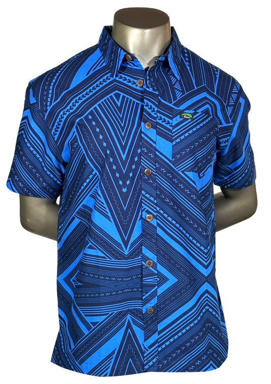 Eveni Pacific Men's Classic Elei Shirt - Blue Skies
