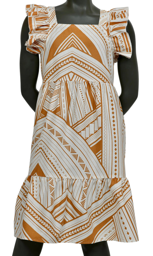 Eveni Kids Girls Amia Dress - Butterscotch Wind