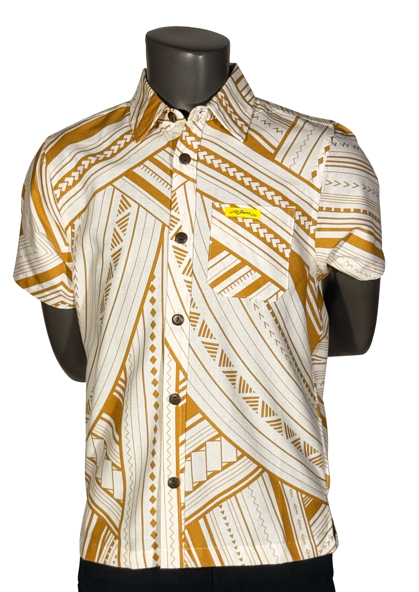 Eveni Pacific Boys Classic Elei Shirt - Butterscotch Wind