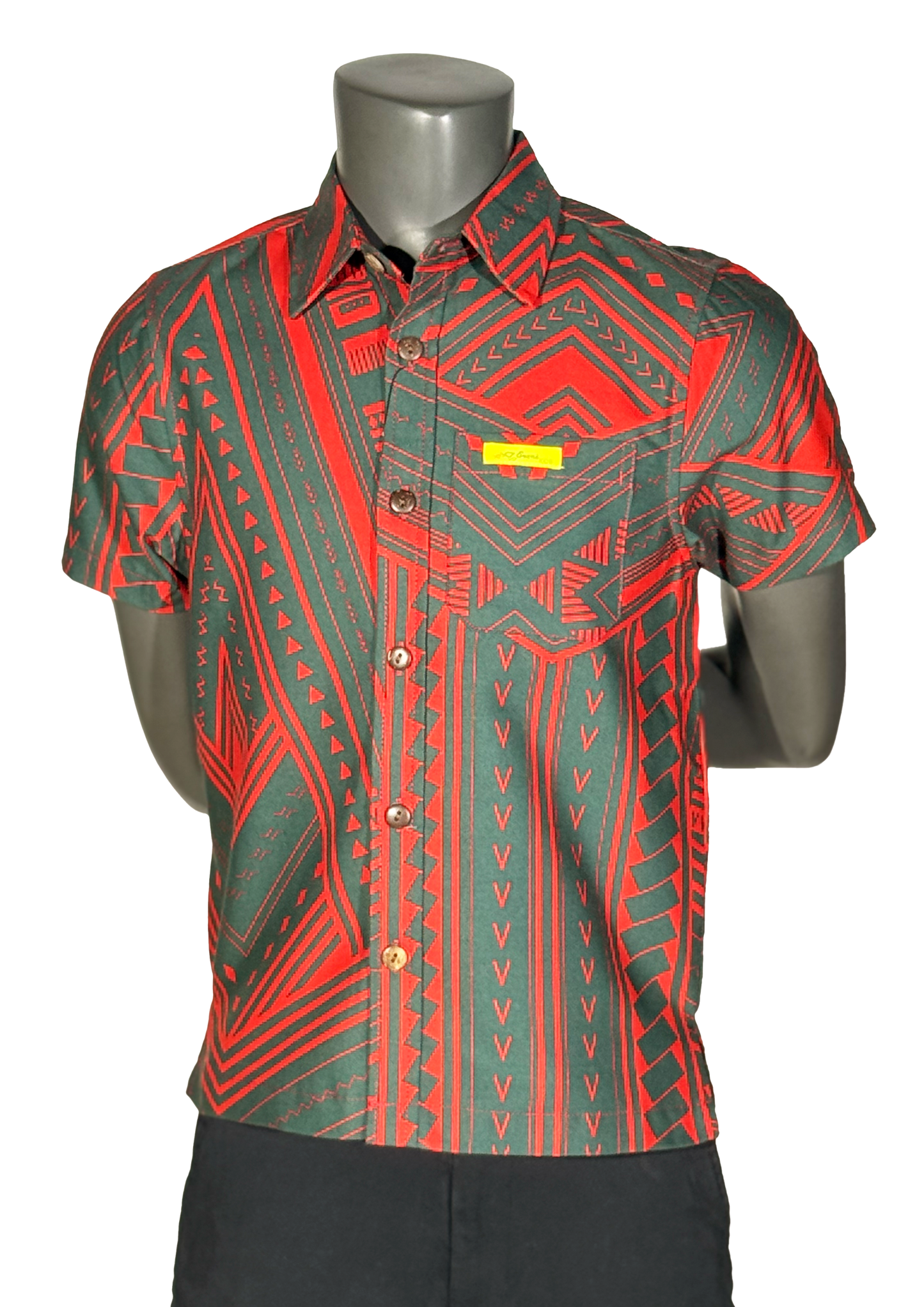 Eveni Pacific Boys Classic Elei Shirt - Oasis Brown