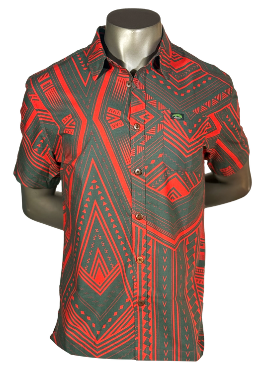 Eveni Pacific Men's Classic Elei Shirt - Oasis Brown