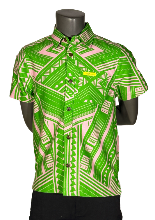 Eveni Pacific Boys Classic Elei Shirt - Pacific Dream Green