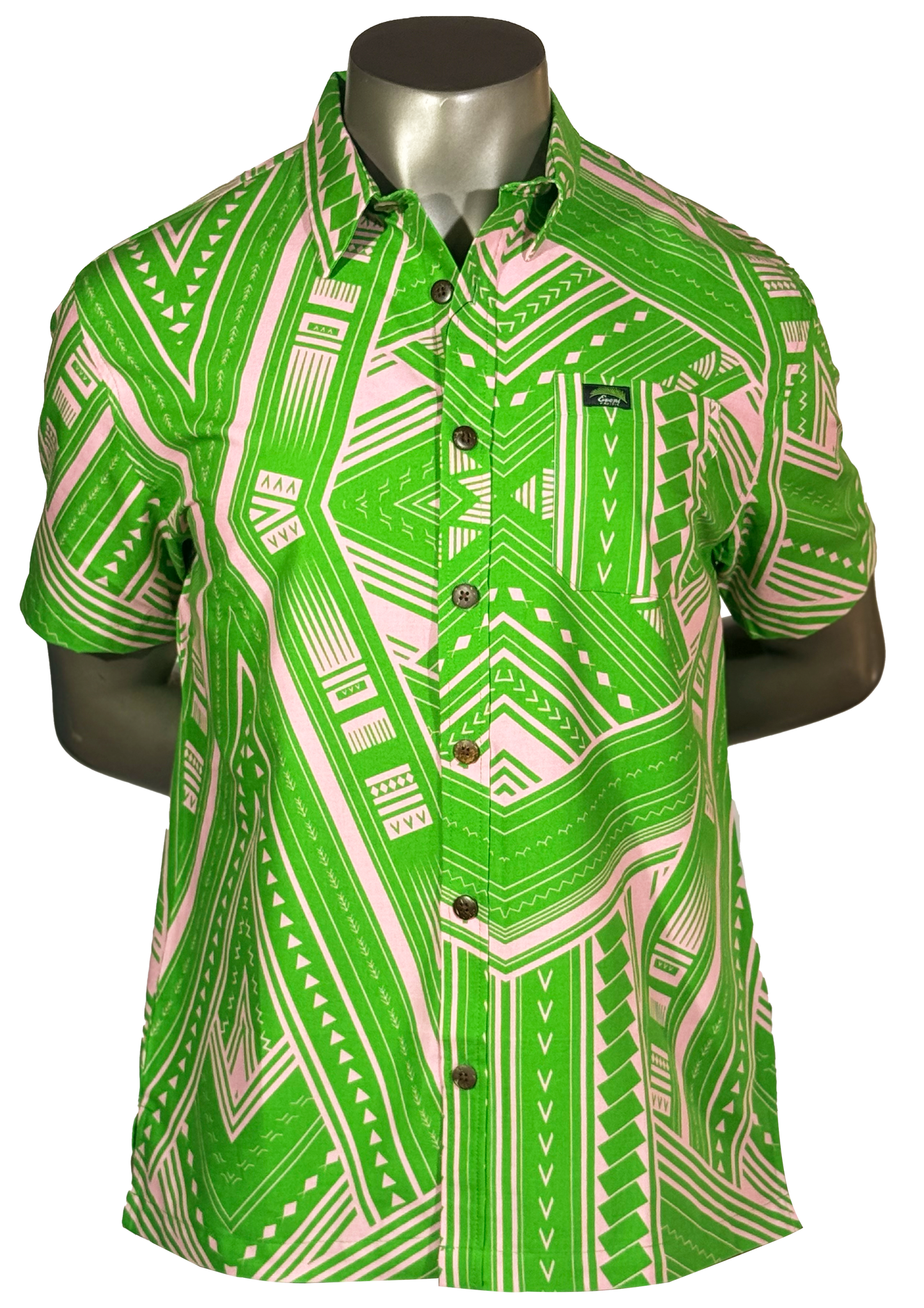 Eveni Pacific Men's Classic Elei Shirt - Pacific Dream Green