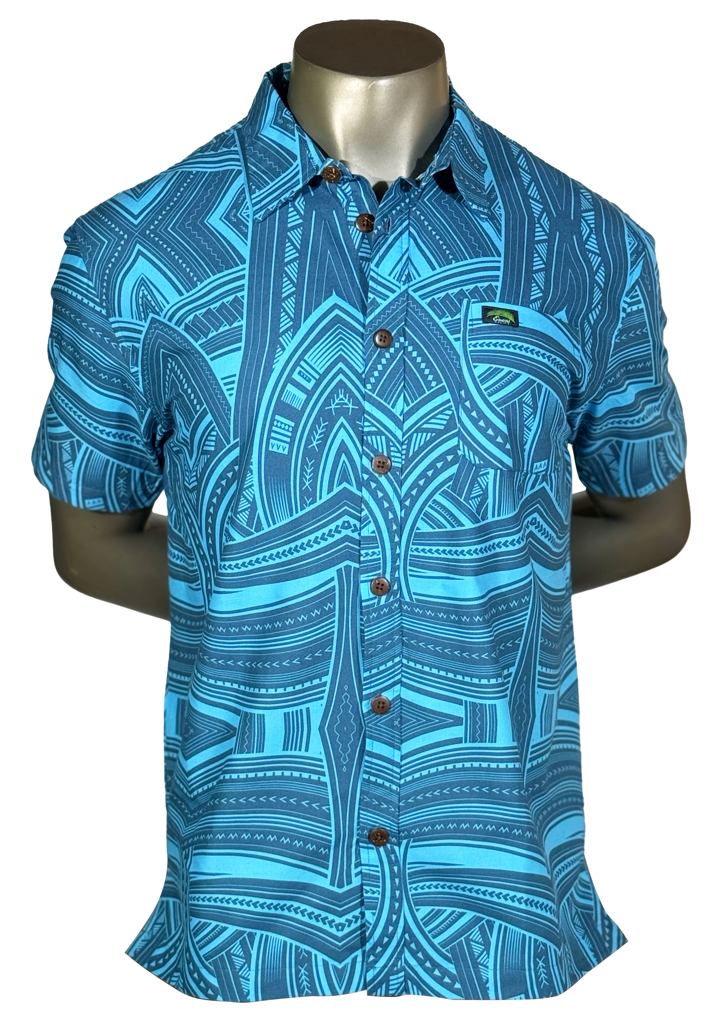 Eveni Pacific Men's Classic Elei Shirt - Treasuse Blue