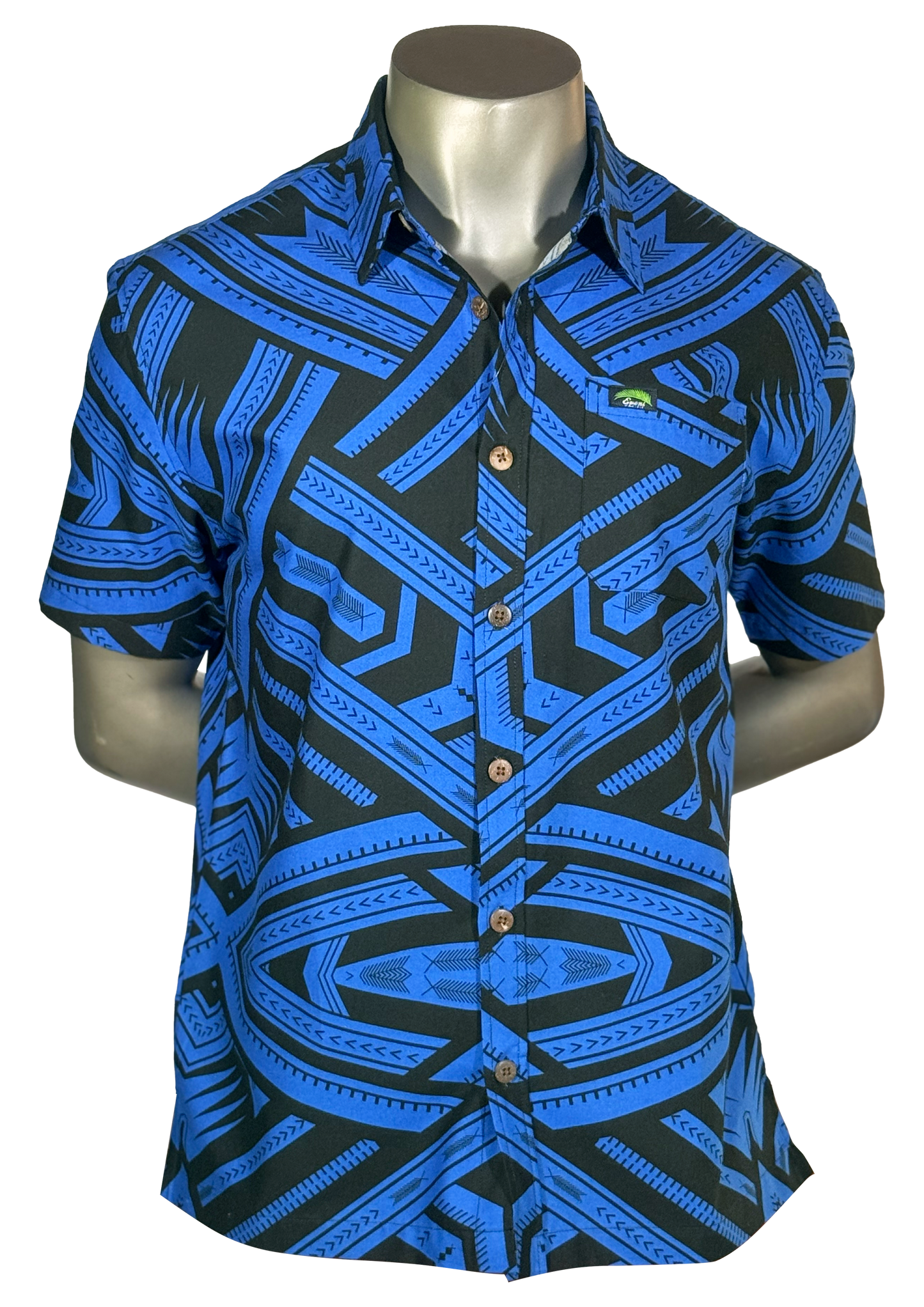 Eveni Pacific Men's Classic Elei Shirt - Sapphire Surf Blue