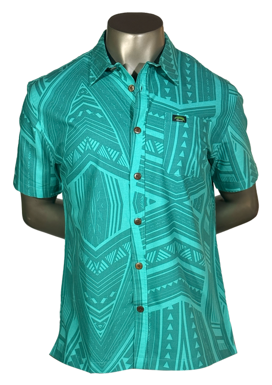 Eveni Pacific Men's Classic Elei Shirt - Mystic Marina Teal