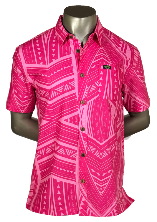 Eveni Pacific Men's Classic Elei Shirt - Seaside Spell Pink