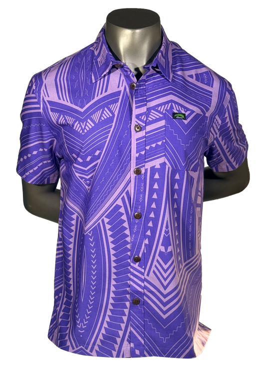 Eveni Pacific Men's Classic Elei Shirt - Tropical Tide Violet
