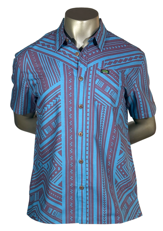 Eveni Pacific Men's Classic Elei Shirt - Coral Concoction