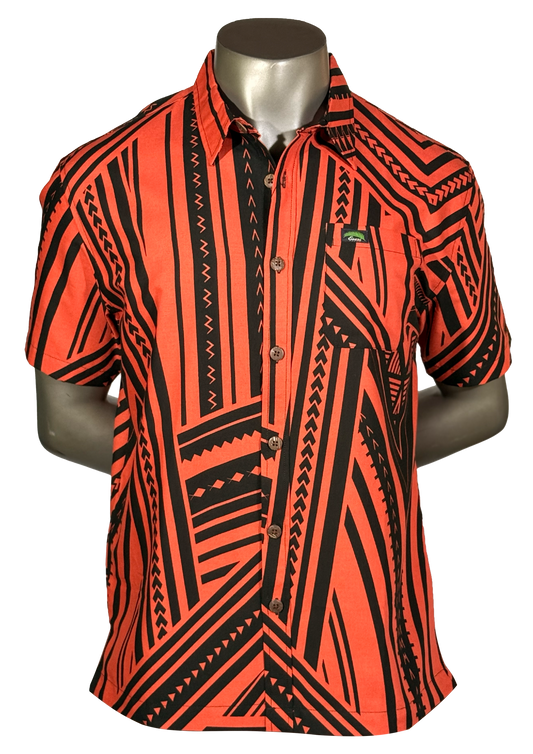 Eveni Pacific Men's Classic Elei Shirt - Kava Shore Brown