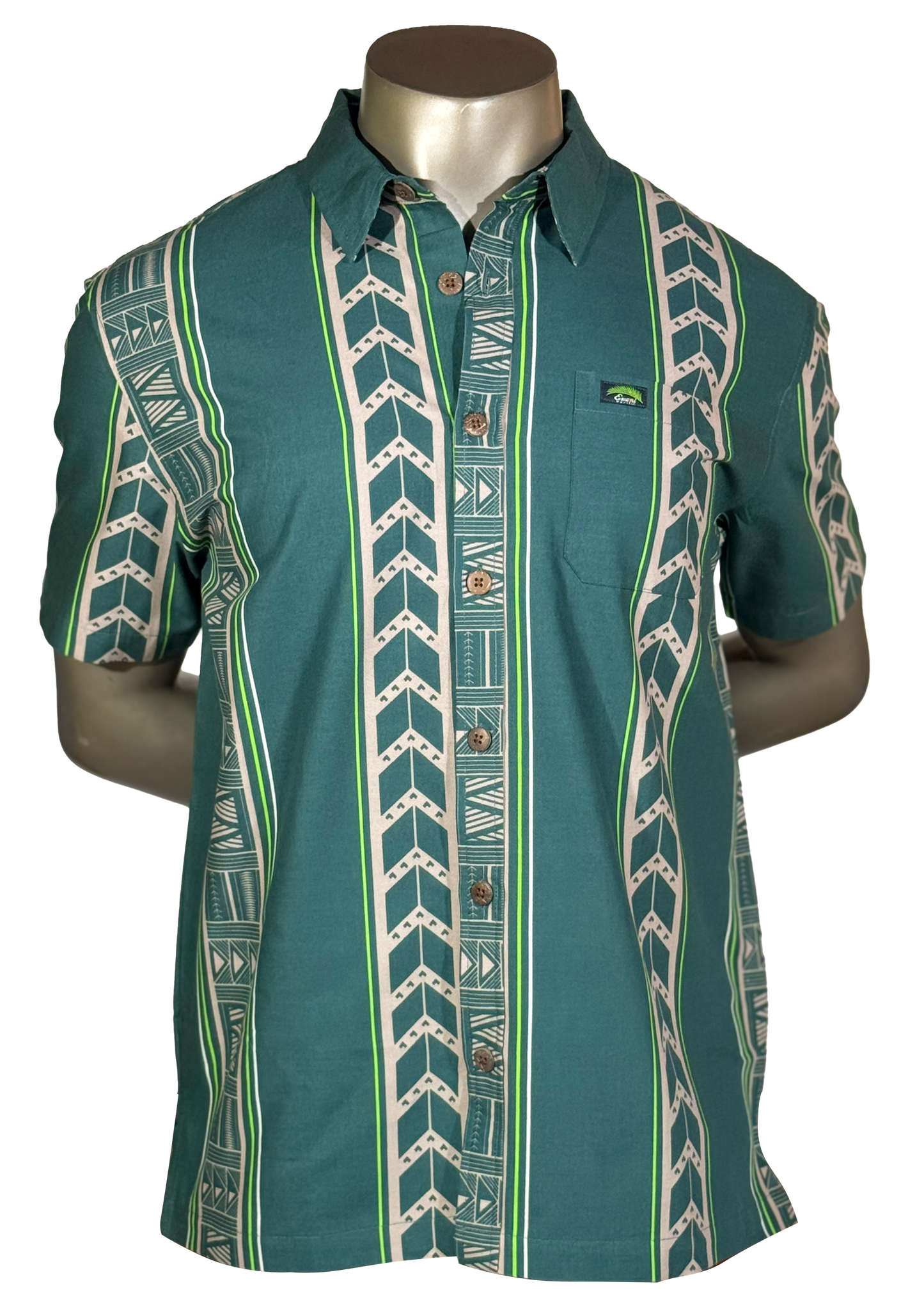 Eveni Pacific Men's Classic Elei Shirt - Seaglass Green