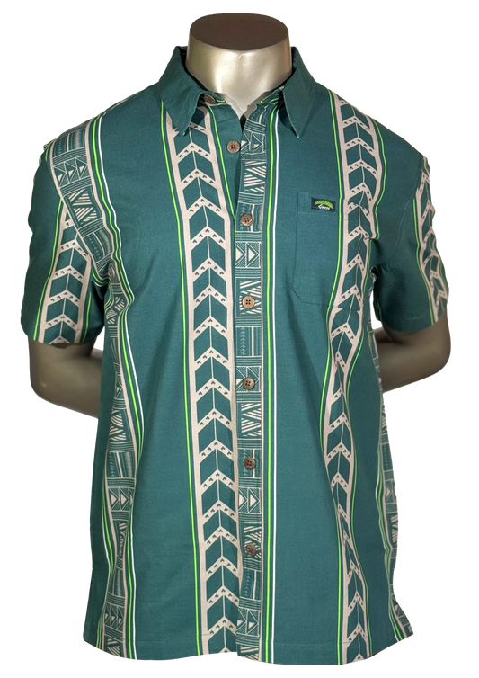 Eveni Pacific Men's Classic Elei Shirt - Seaglass Green