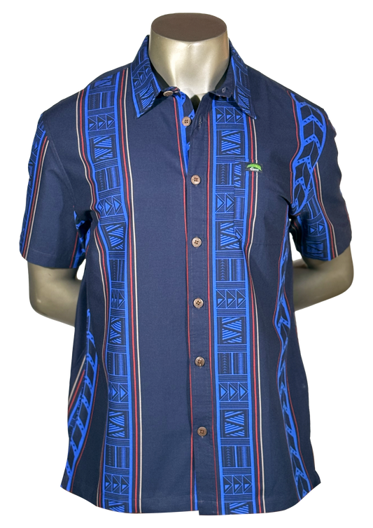 Eveni Pacific Men's Classic Elei Shirt - Surfer's Solace Blue