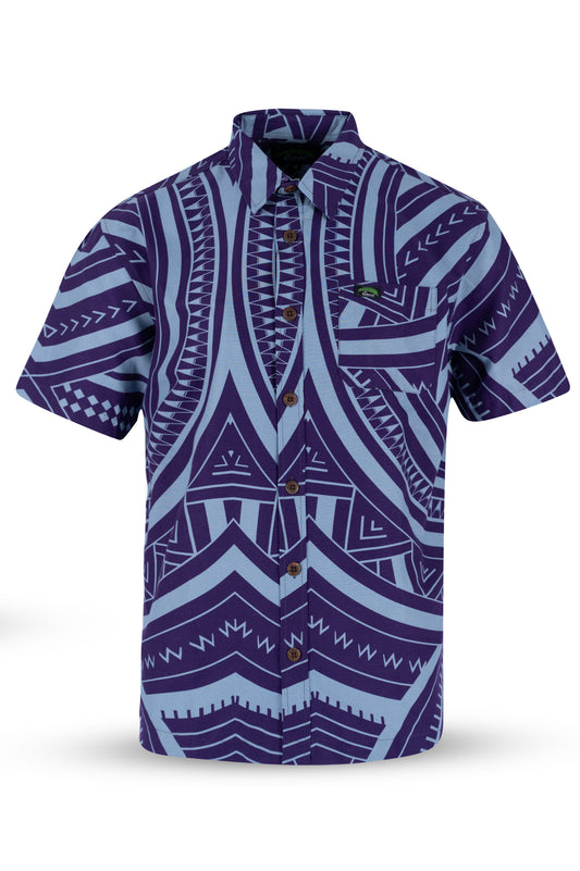Eveni Pacific Men's Classic Elei Shirt - Luca Purple
