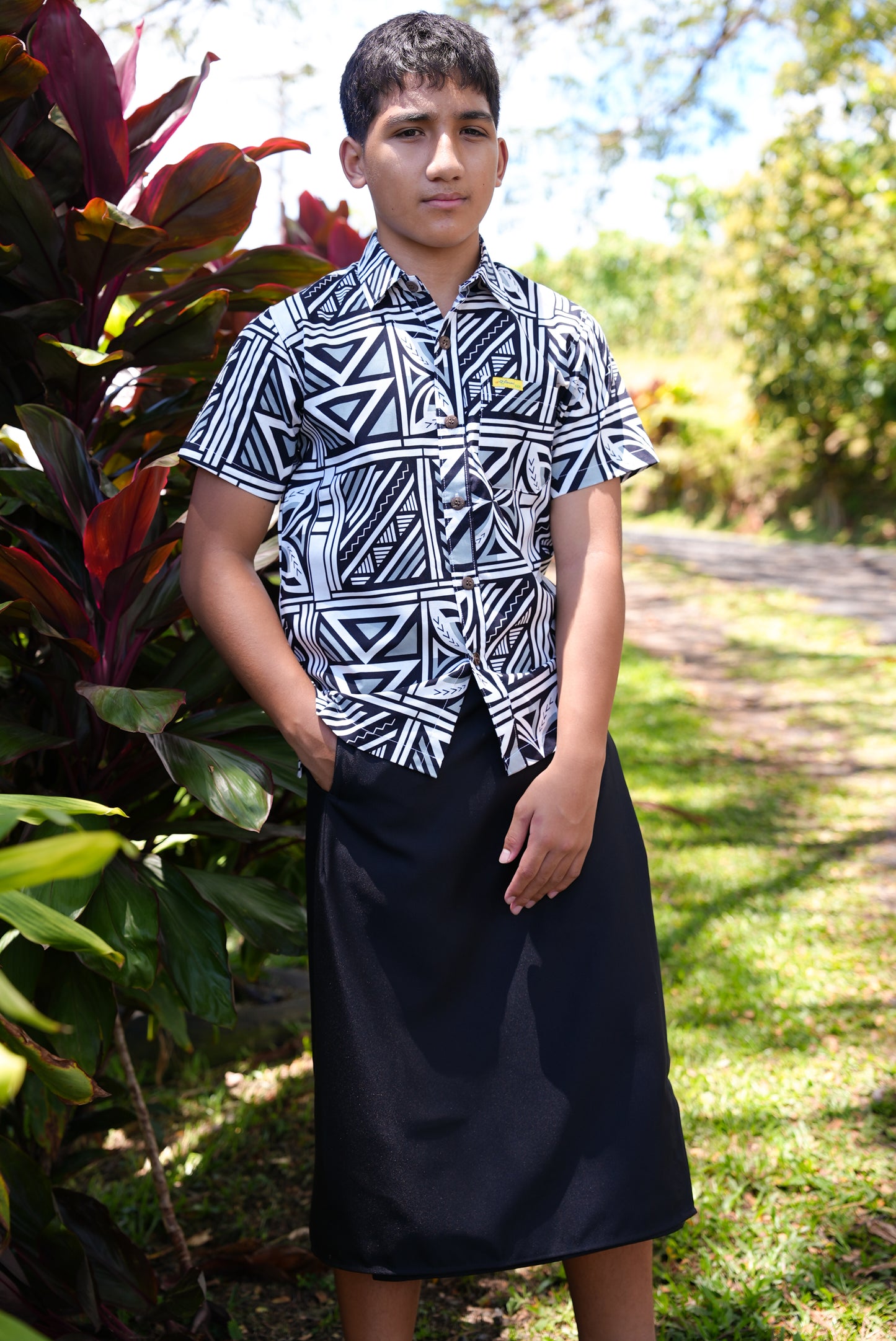 Eveni Pacific Boys Classic Elei Shirt - Navy Force