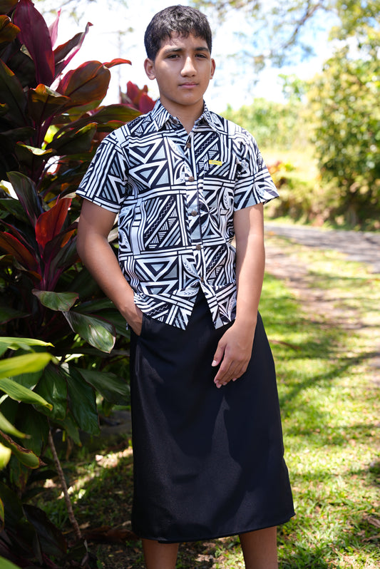 Eveni Pacific Boys Classic Elei Shirt - Navy Force