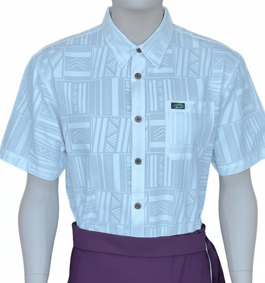Eveni Pacific Men's Classic Elei Shirt - White Dust