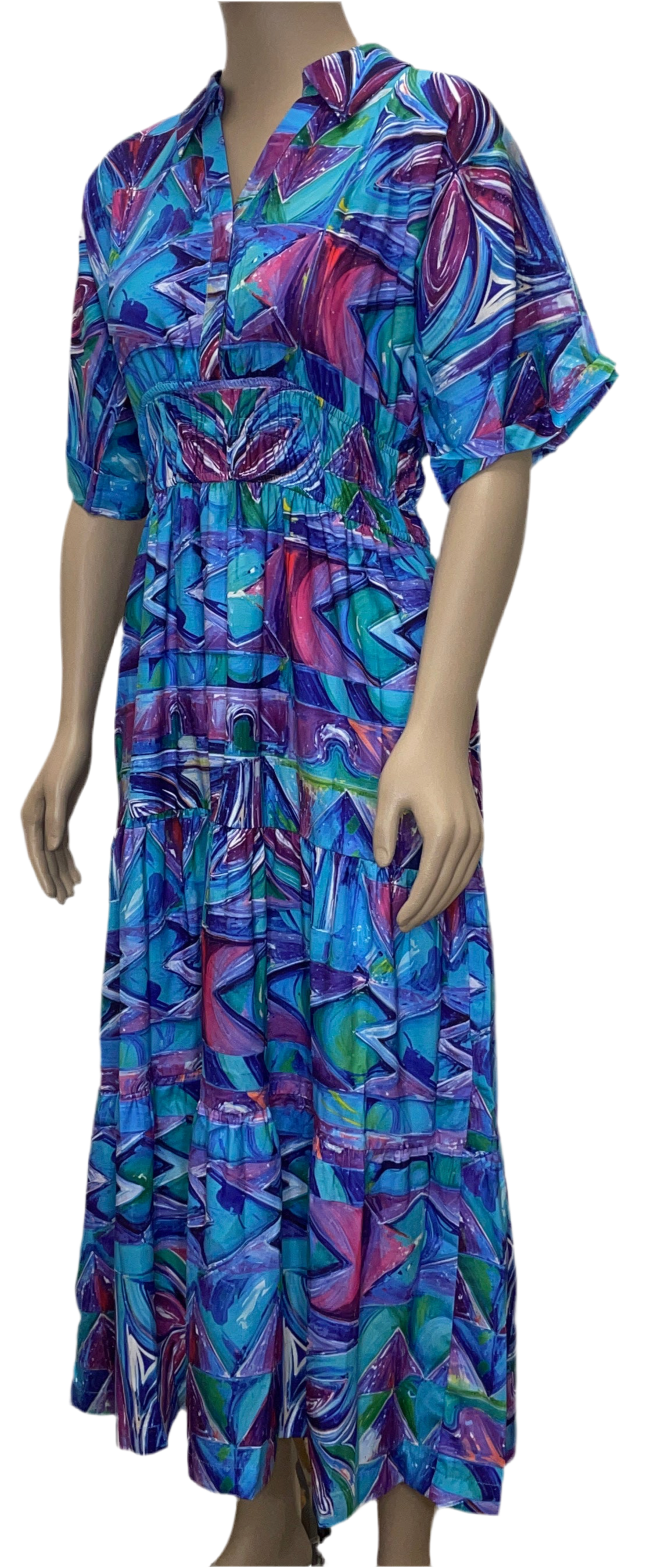 KP LD Dress Suia Coral Coast Splash