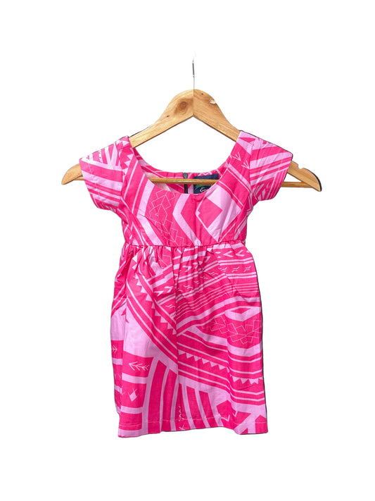 Eveni Kids Girls Midi Dress Palm Pink