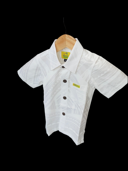Eveni Pacific Boys Classic Elei Shirt - Opulent White