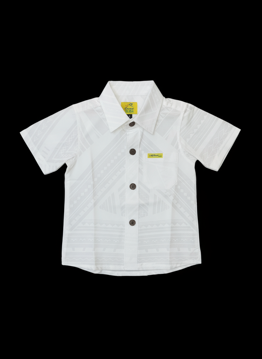Eveni Pacific Boys Classic Elei Shirt - Opulent White