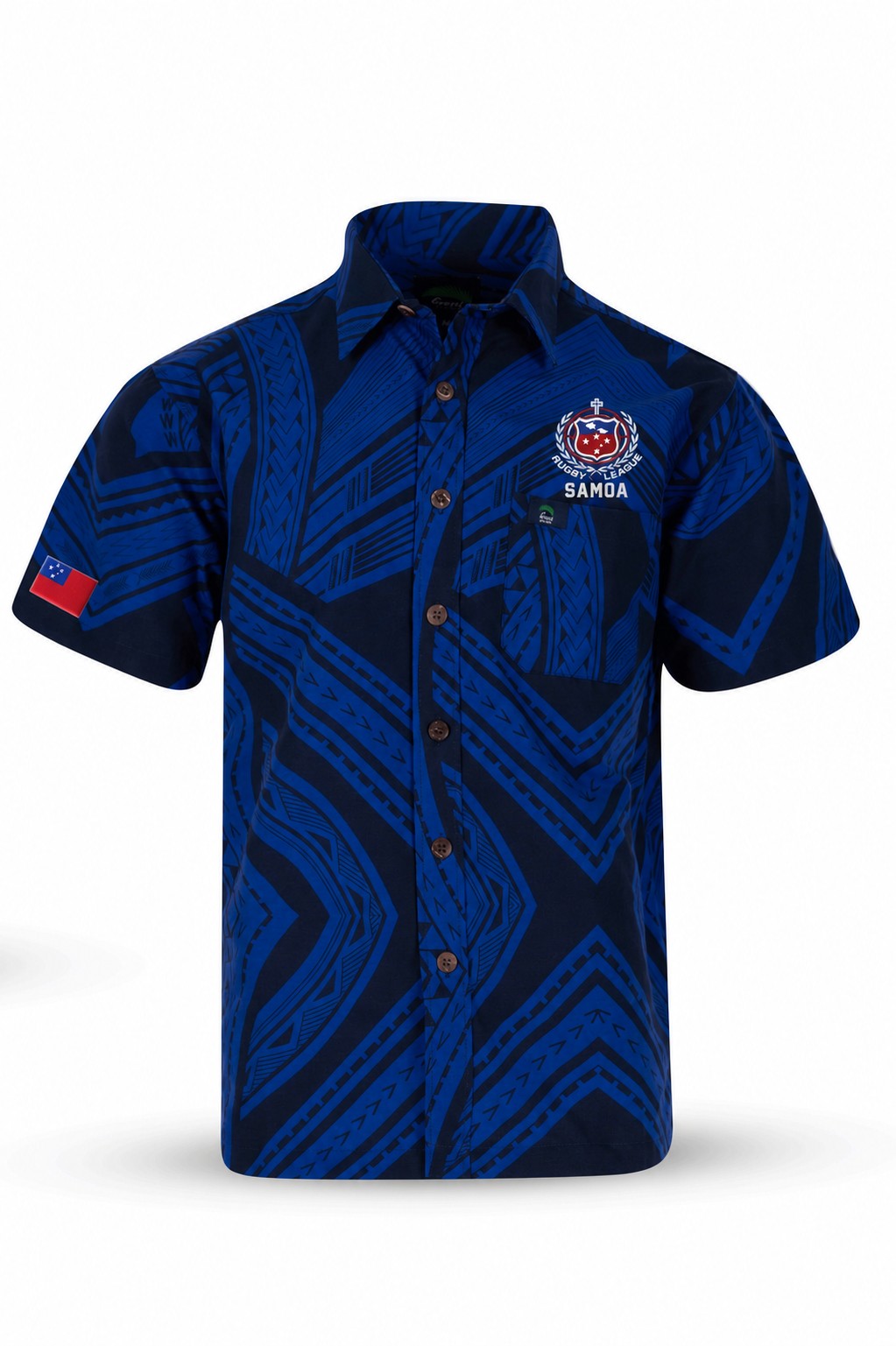 Official Toa Samoa Classic Elei Shirt - Toa Fatu Blue