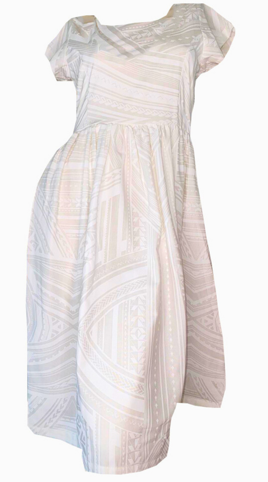 Eveni Pacific Ladies Midi Dress - Fiyah White