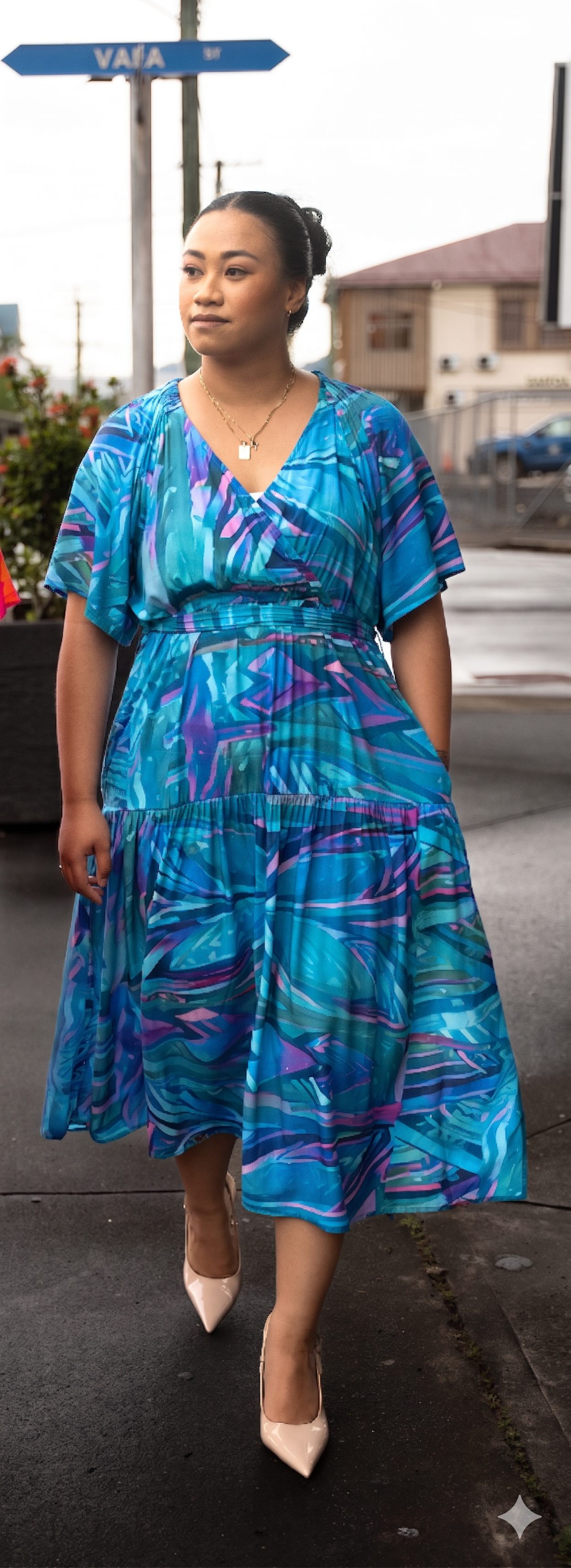 Koko Pacific Long Dress - Tropiva Teal