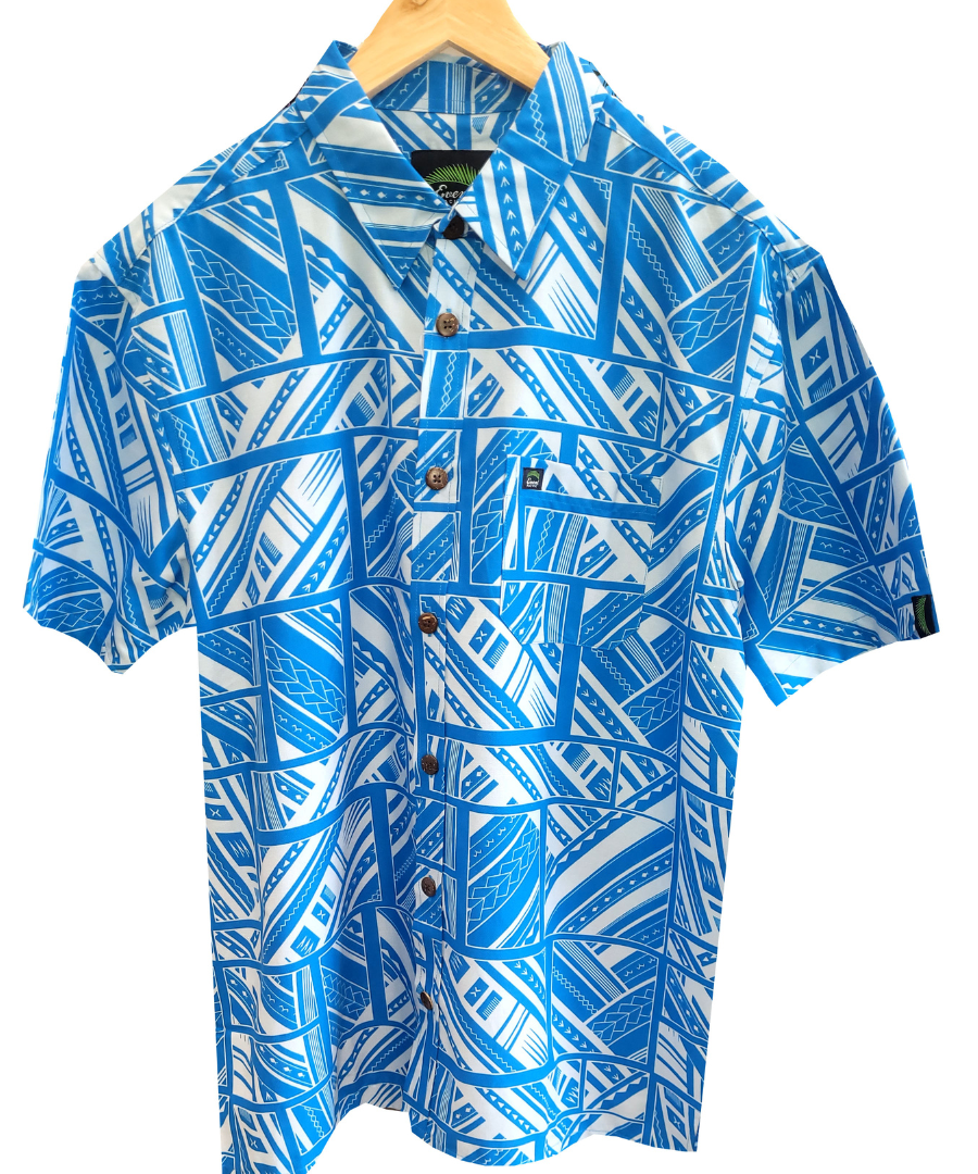 EVENI PACIFIC MENS CLASSIC SHIRT SS - HAPPY BLUE