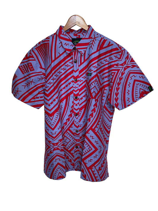 Eveni Pacific Men's Classic Elei Shirt - Mau Red