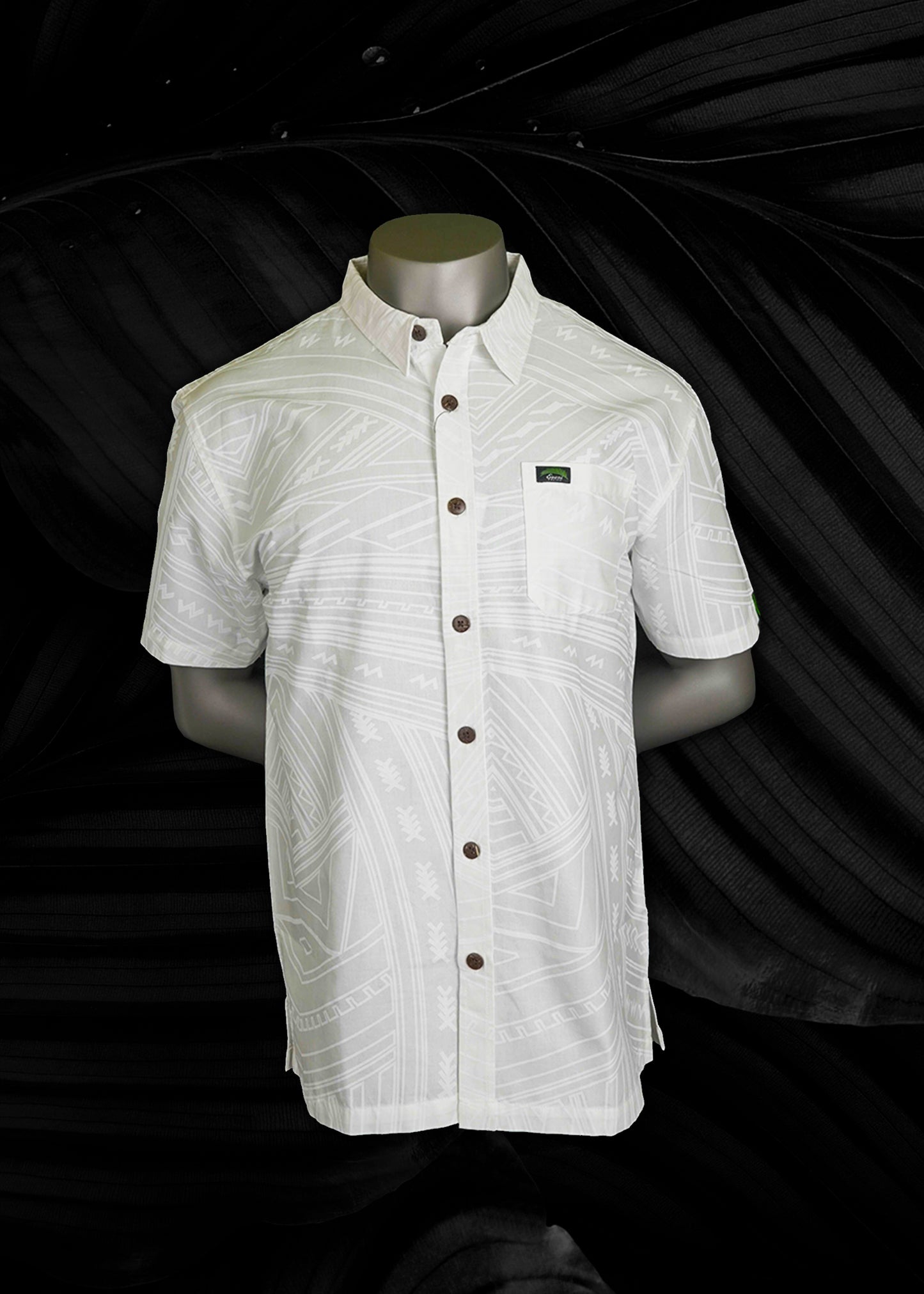 Eveni Pacific Men's Classic Elei Shirt - White Mist