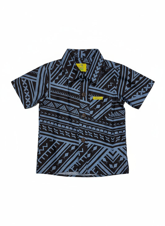Eveni Pacific Boys Classic Elei Shirt - Stampede Brown