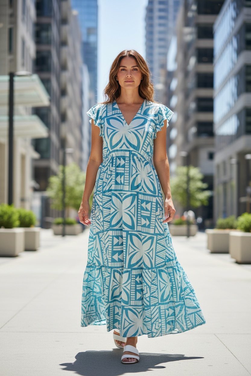 Koko Pacific Ladies Dress Saltwater Silk