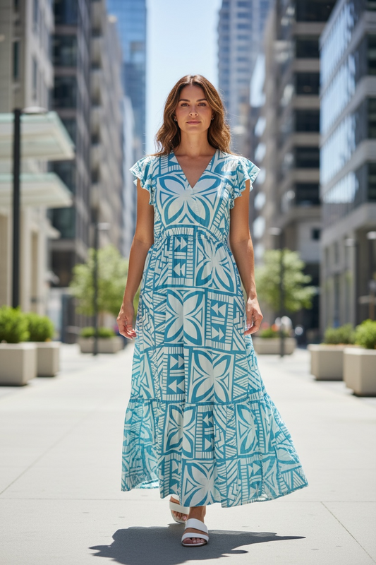 Koko Pacific Ladies Dress Saltwater Silk